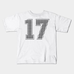 Plaid Number - 17 - Dark Kids T-Shirt